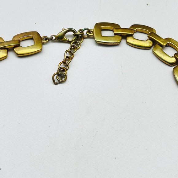 Square Link Chain Necklace Gold Tone Classic Classic Career Cosplay LARP - Picture 2 of 7